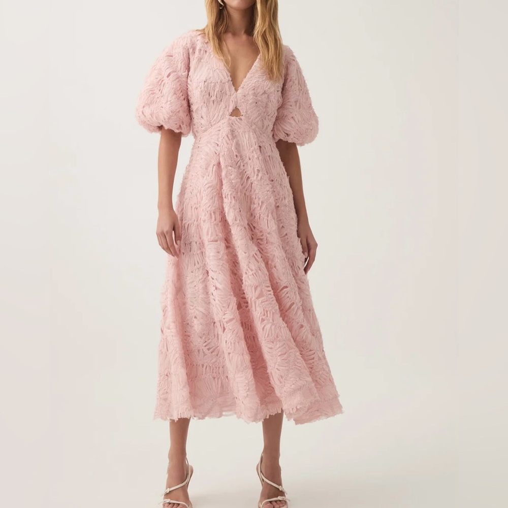 AJE ROW Florential textured midi dress